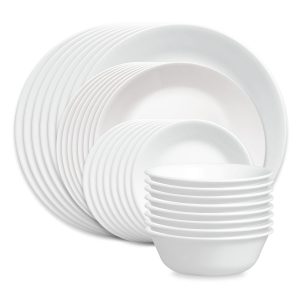 Corelle® Shimmering White 32-piece Dinnerware Set, Service for 8