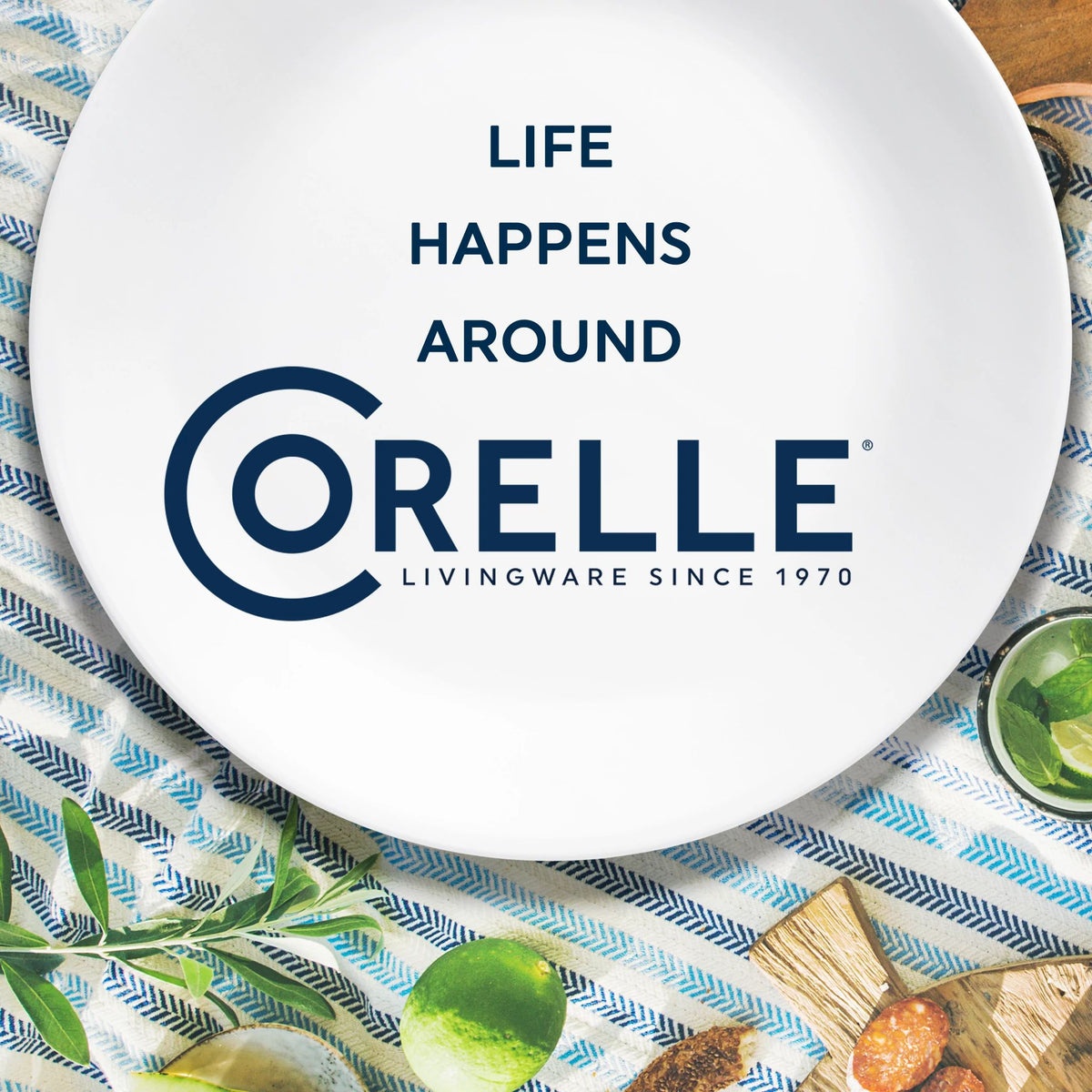 Corelle® Square Simple Sketch 18-piece Dinnerware Set, Service for 6 - Image 7