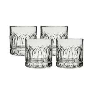 Ocean Glass Traze PST Rocks Glasses (4-Pieces), 12-ounce, Dishwasher Safe