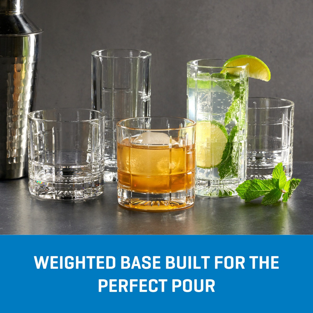 Ocean Glass Traze FTR Highball Glasses (4-Pieces), 12-ounce, Dishwasher Safe - Image 5